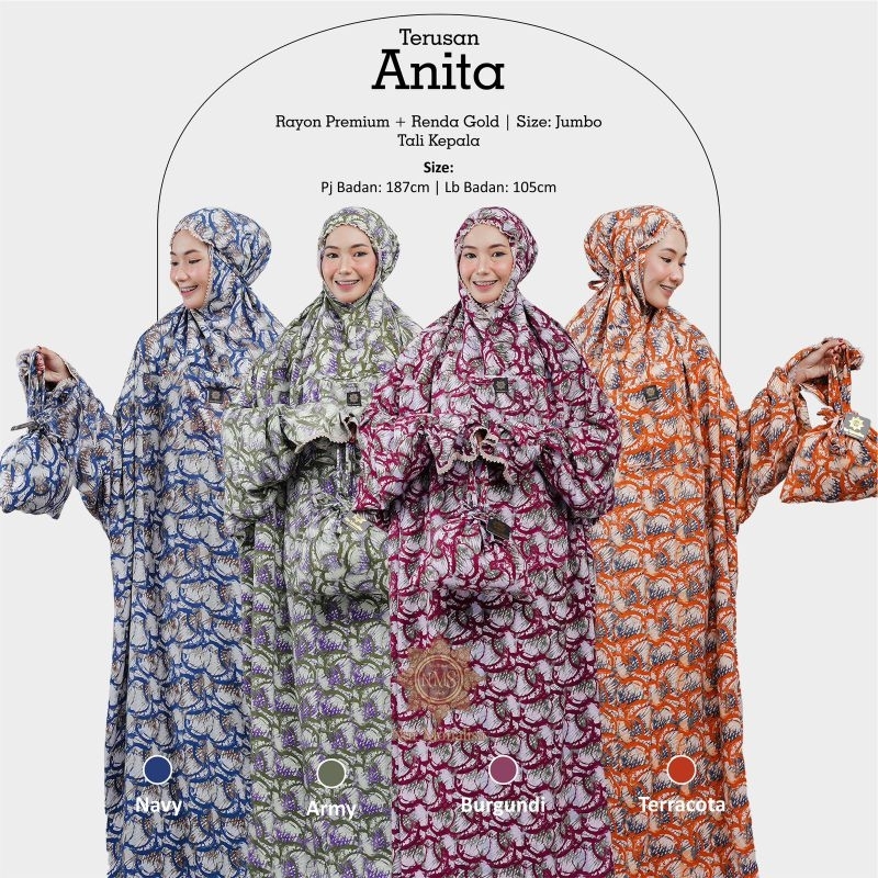 ANITA Mukena Terusan Premium/Terusan Hadramaut Premium/Terusan Dubai/Mukena Terusan Jumbo/Mukena Ray