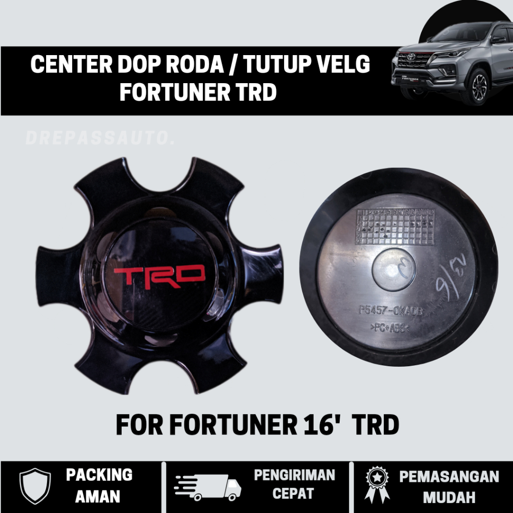 ORIGINAL CENTER DOP RODA FORTUNER TRD VRZ || TUTUP VELG FORTUNER TRD VRZ || TUTUP ASS RODA FORTUNER 