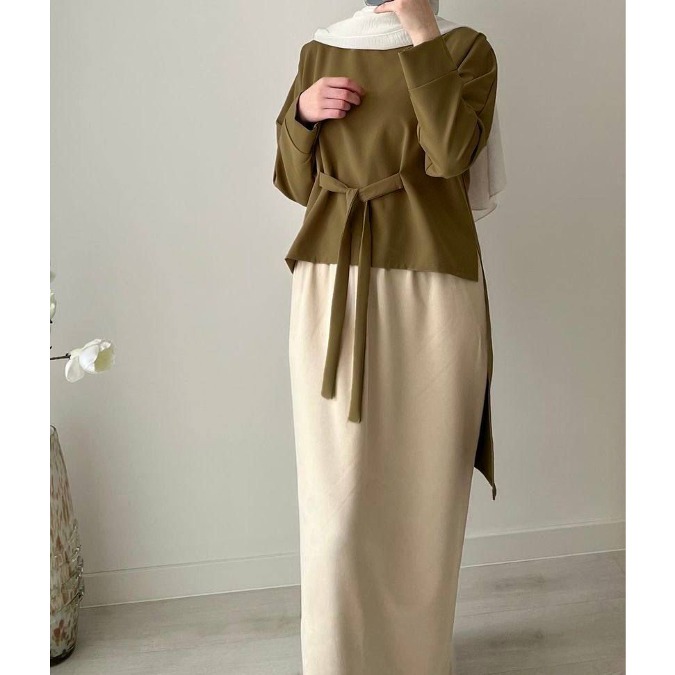 Oneset Premium Outfit Kondangan Setelan Rok Blouse One Set Korean Style Remaja Kekinian