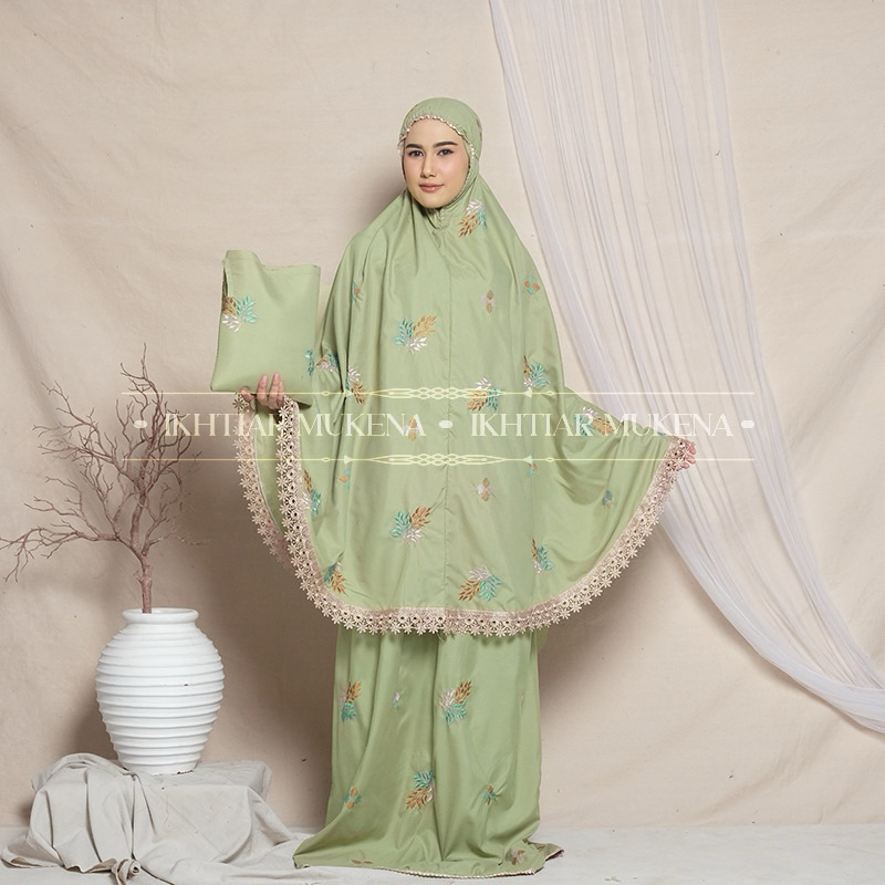Mukena Dewasa Daily Katun Premium Exlusive Bordir Songket Mewah Ikhtiar Series