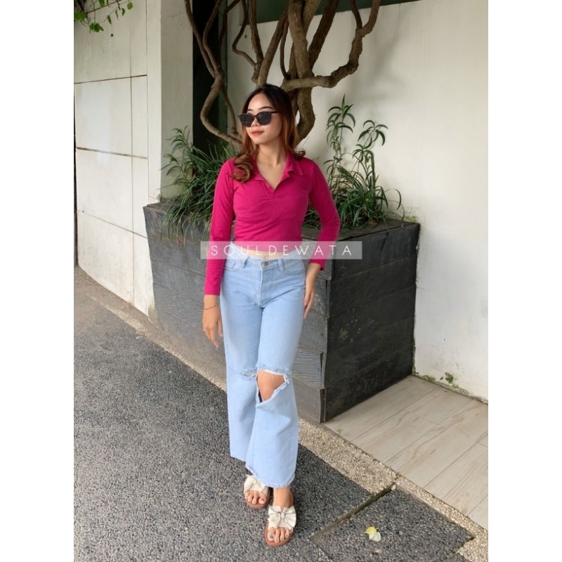 Top Lola Lengan Panjang | Atasan Wanita Lengan Panjang