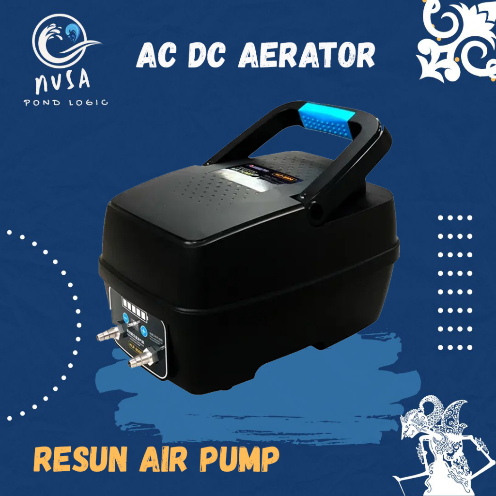 Air Pump Aerator Baterai Resun 8000 Pompa Udara Kolam ACDC