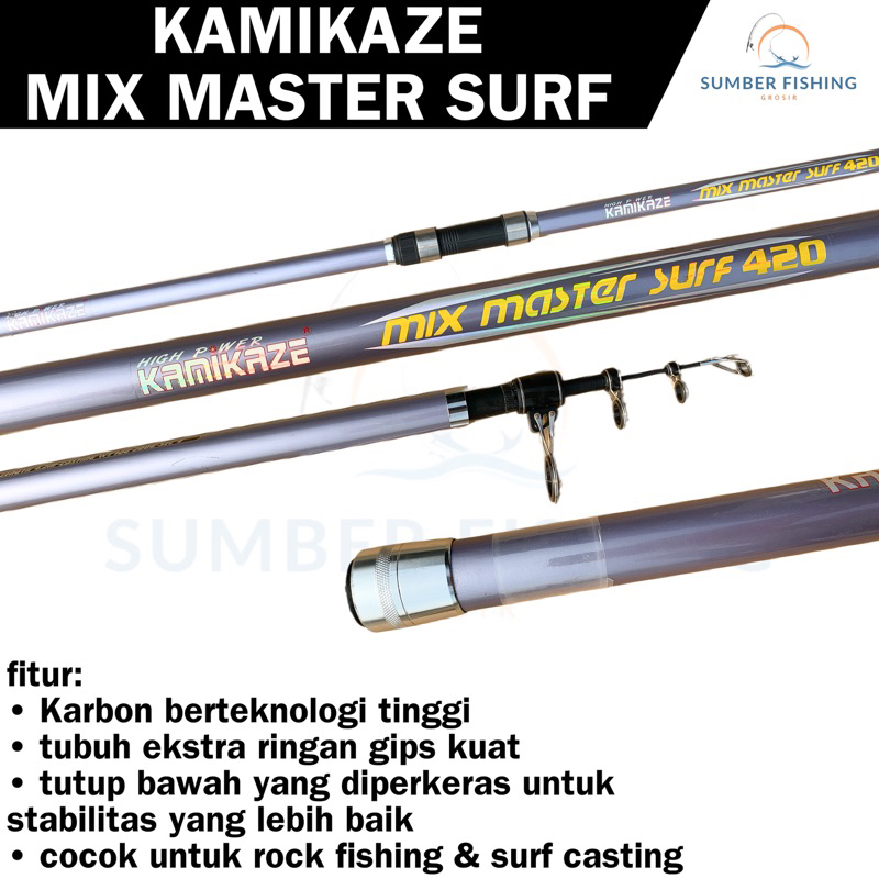 Joran Antena Pasiran KAMIKAZE MIX MASTER SURF Carbon Power Full Cast