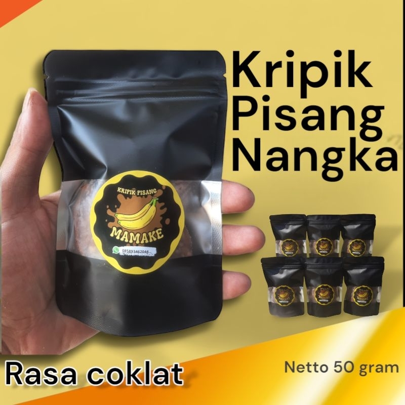 KRIPIK PISANG NANGKA RASA COKLAT LUMER//KEMASAN EKONOMIS 50 gram