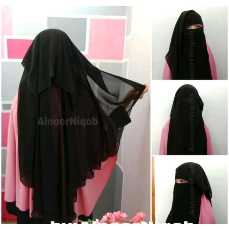 niqob yaman purdah 3 layer shifon silky