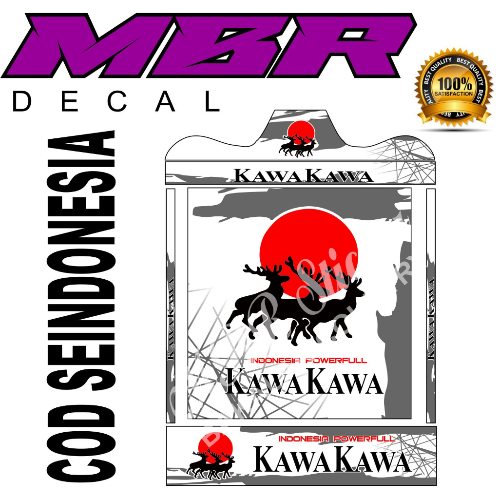 DECAL SANGKAR KAWA KAWA MOTIF,STIKER SANGKAR KOTAK