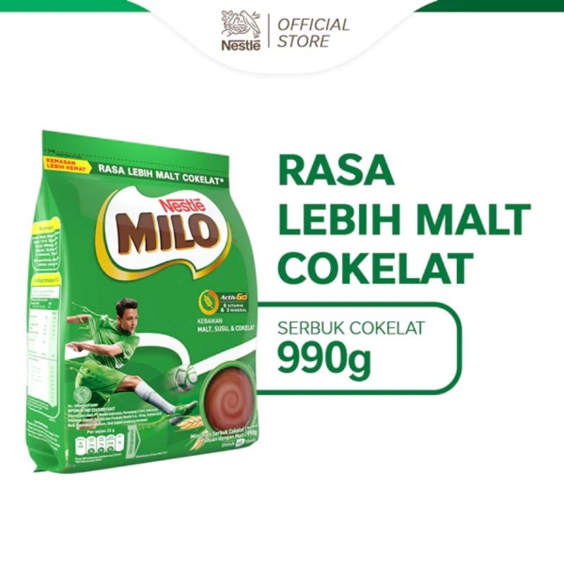 

Milo Active Go 990gr rendah Gula