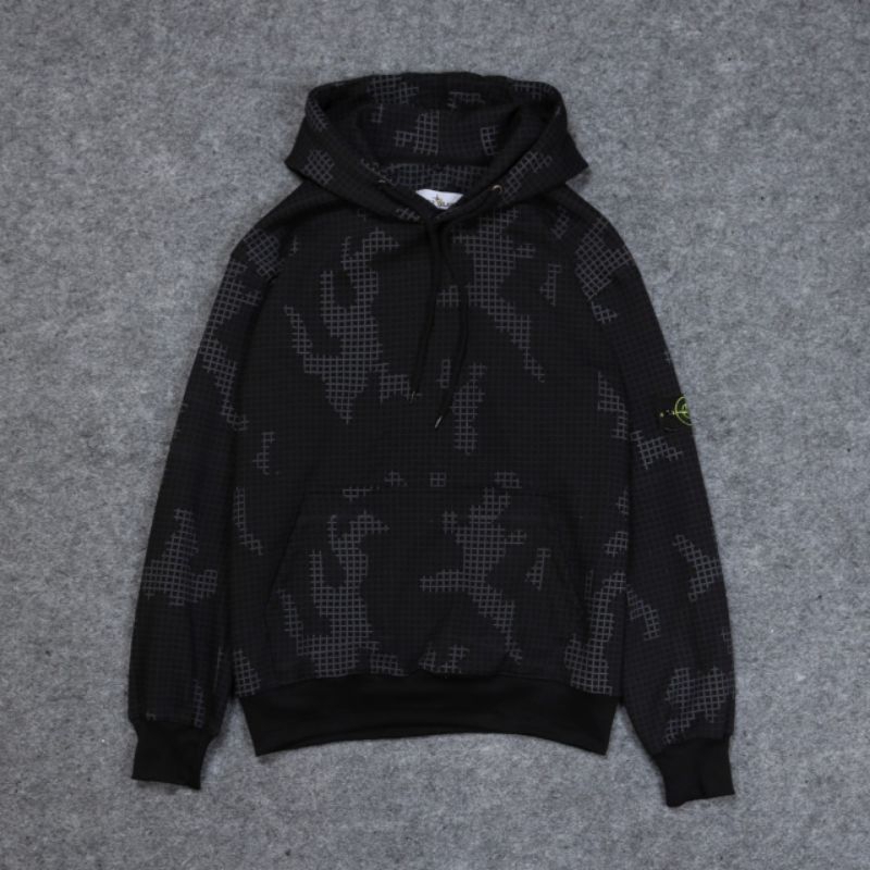 Sweater Hoodie Stone Island Grid Camo Premium Hudie sweter Kupluk Jumper