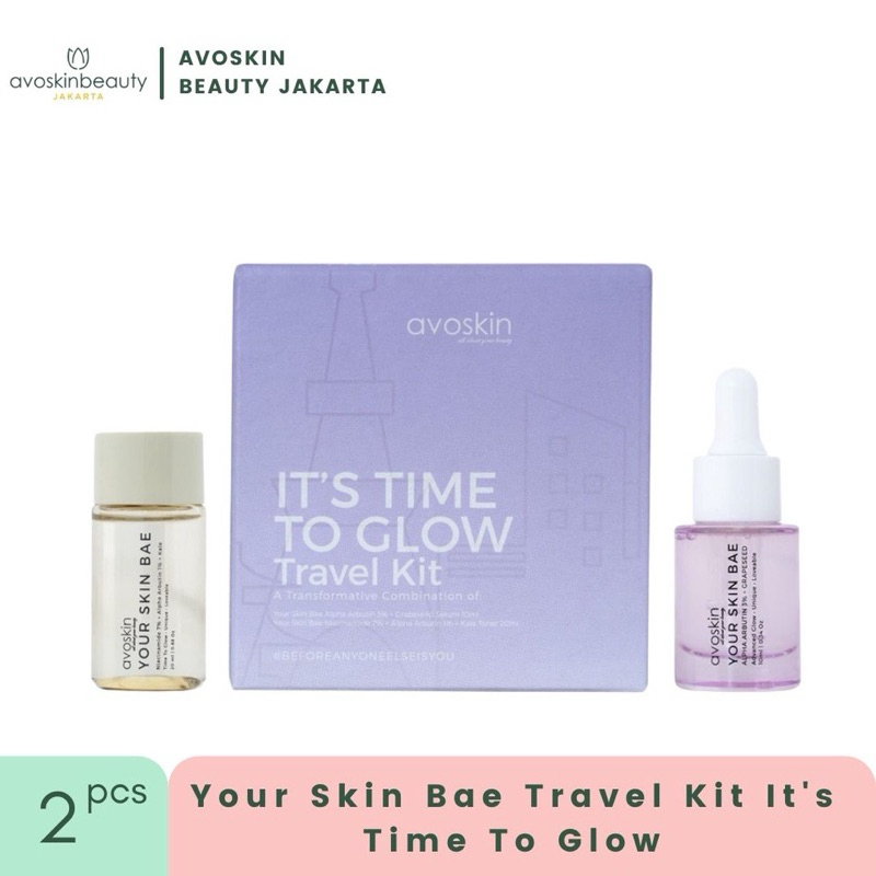 [READY] AVOSKIN It’s Time to Glow Travel Kit (2 pcs) - Your Skin Bae Alpha Arbutin Serum Mini - Your