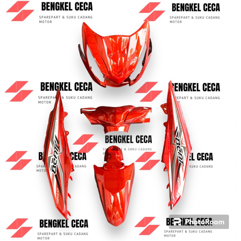 Full body halus Honda Beat FI ESP 2015 warna merah maroon