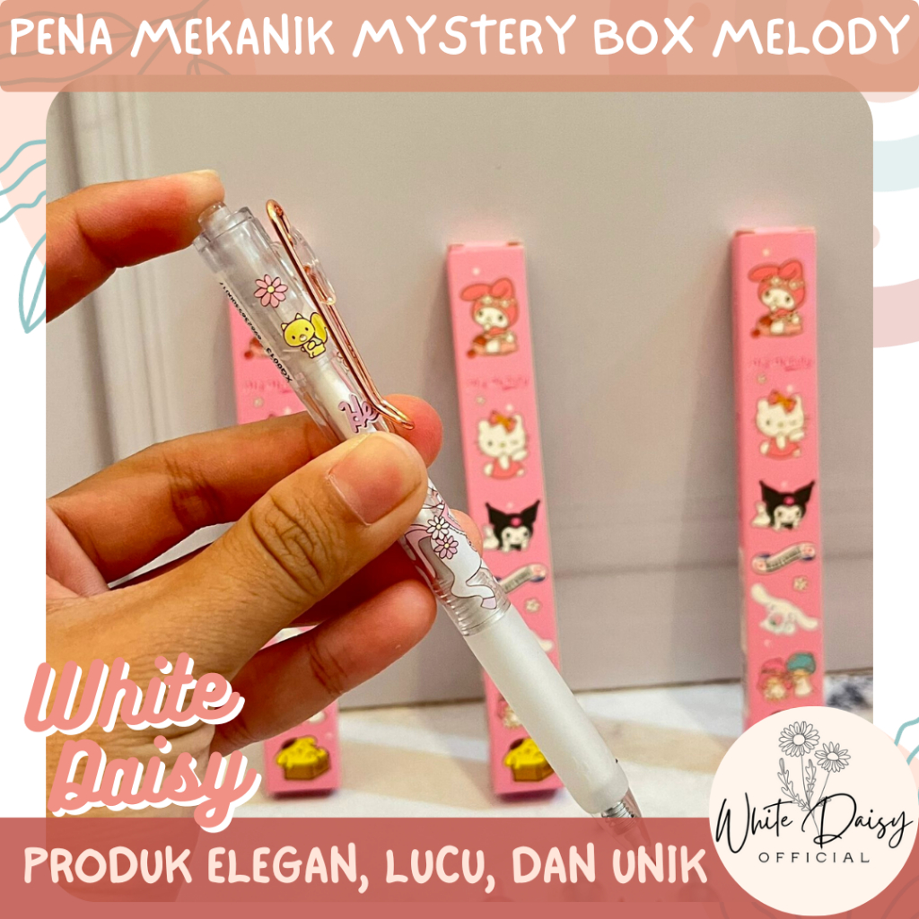 

Pena mekanik mystery box melody pulpen lucu unik imut kuromi gacha