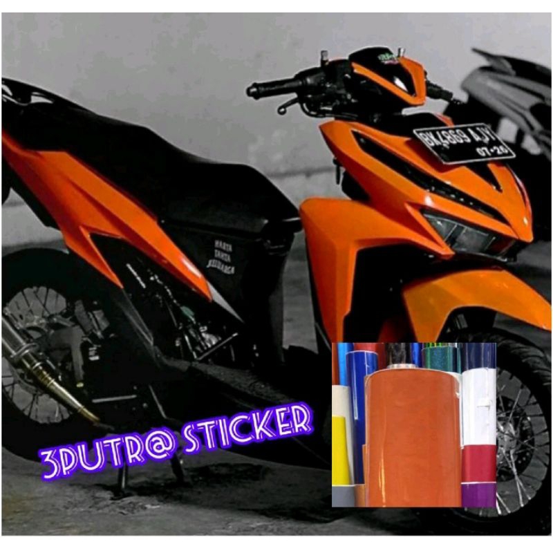 stiker skotlet motor mobil Orange doff Orange glossy lebar 45cm