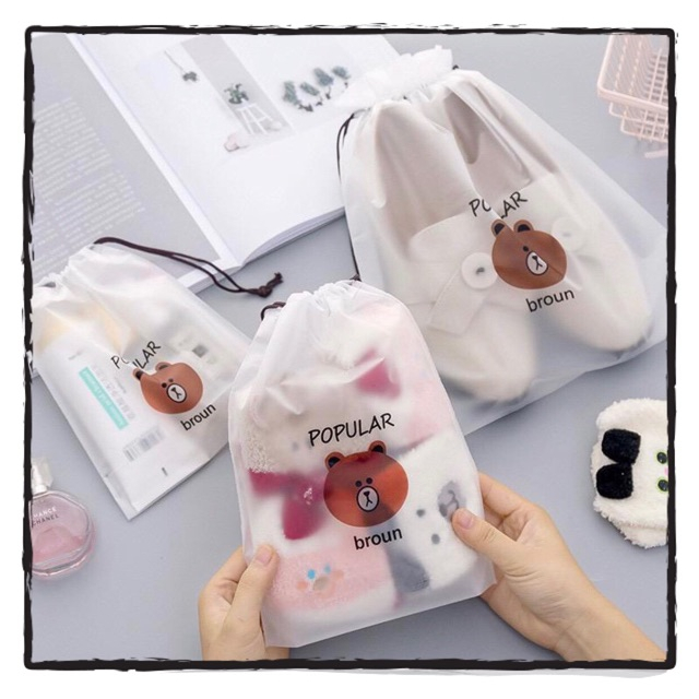 TAS TRANSPARAN SERUT BERUANG MULTIFUNGSI / TRAVEL POUCH / POUCH KOSMETIK / TAS TRAVEL POUCH PLASTIK 