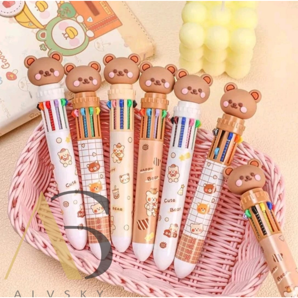 

PULPEN 10 WARNA PENA MOTIF BERUANG PULPEN KARAKTER TEDDY BEAR