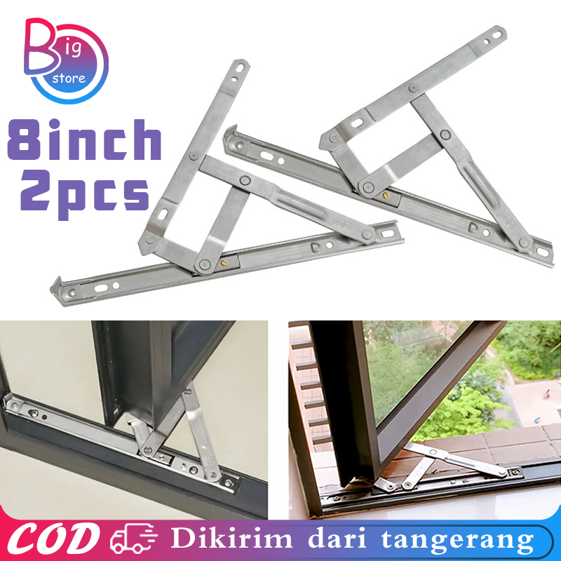 2pcs/Set Engsel Casement 8 Inch Engsel Casement Jendela Stainless Engsel Jendela Casement