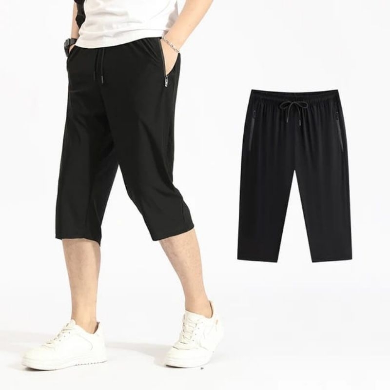 running pria 7/8 Celana 7/8 Olahraga Pria Wanita Bahan Misty Elastis Tebal Running Gym Fitness celan