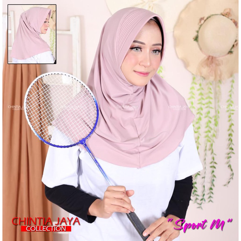 Bergo Sport Ukuran M / Bergo Ped Tebal / Bergo Sporty / Hijab Instan