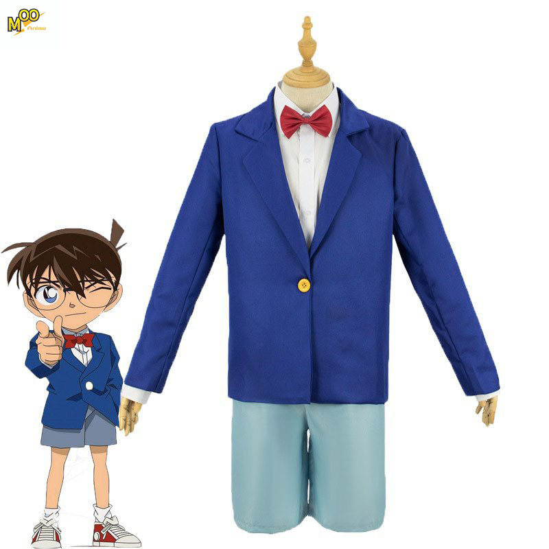 Anime Detective Conan Case Closed Conan Edogawa Edogawa Conan Cosplay Costume Uniform Set