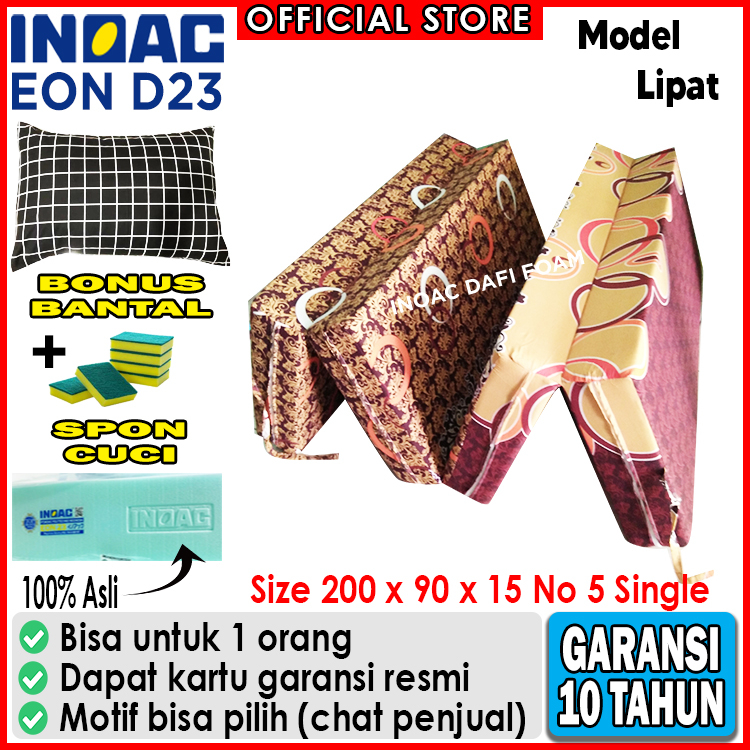 kasur lipat inoac 200x90x15 nomor 5 Single busa inoac EON D23 original garansi 10 tahun gratis banta