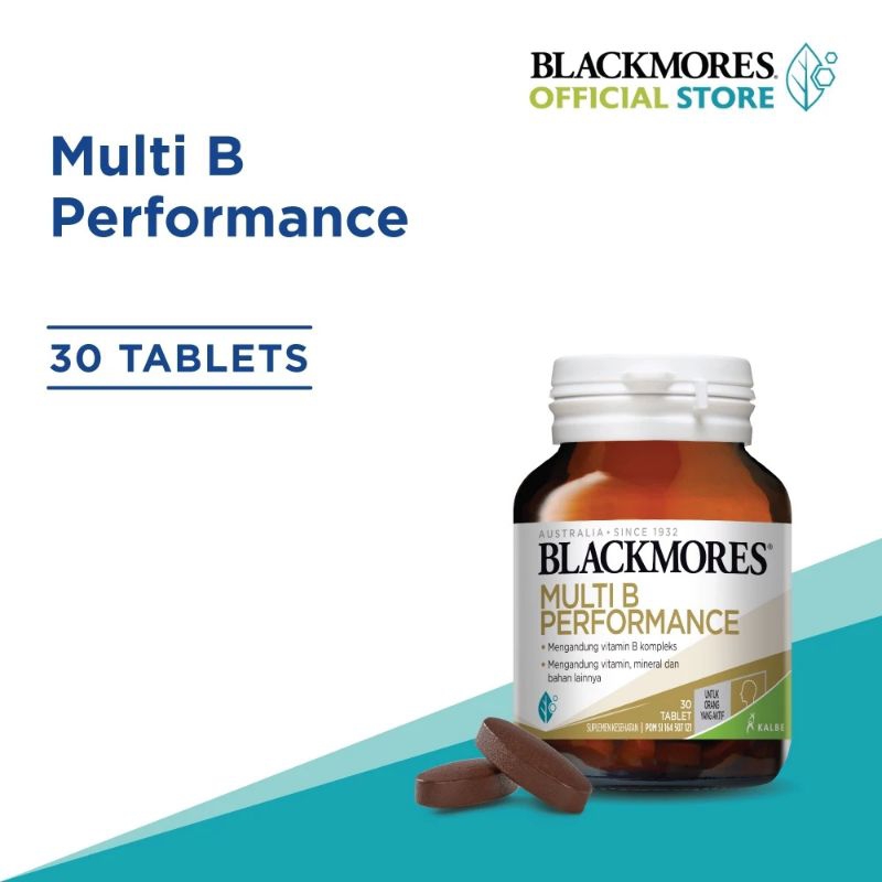 Blackmores Multi B Performance 1 Tablet Sehari Isi 30 Tablet (Bantu Jaga Kesehatan Orang Aktif) BPOM