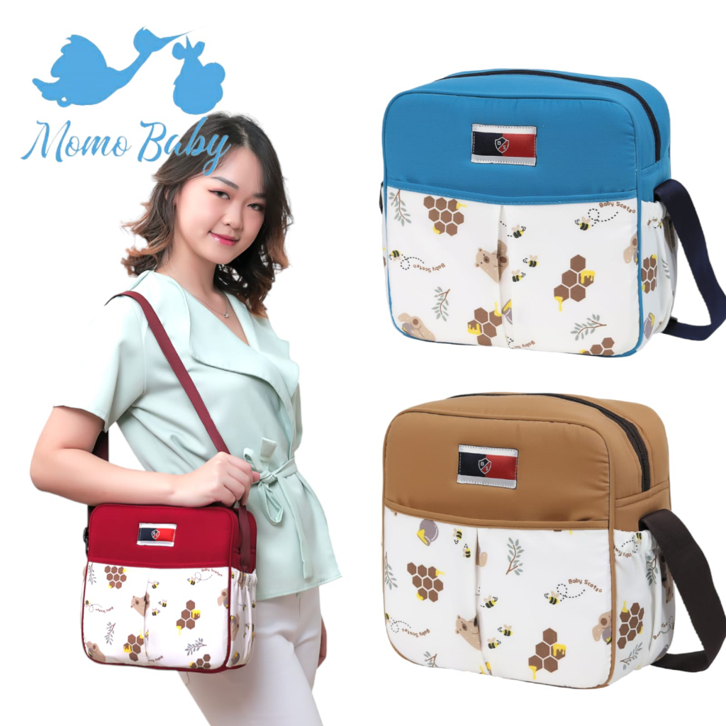 Baby Scots BST9101 Tas bayi Simple Bag Scots Honey Bear Series - Tas Bayi Kecil Ukuran 23cm x 9cm x 