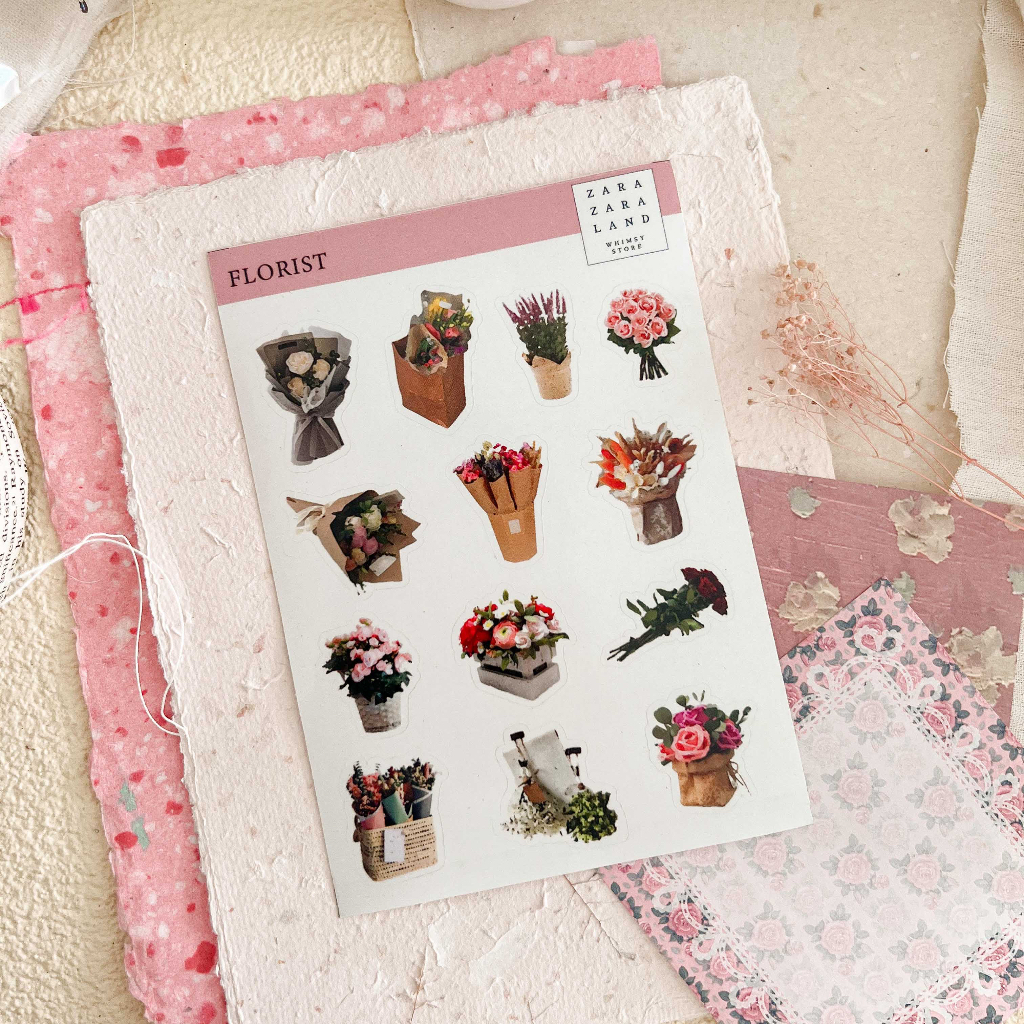 

Sticker - FLORIST / Sticker bunga / Sticker bouquet