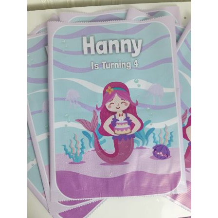 giant snack medium mermaid / snack bag mermaid / snack pouch custom mermaid