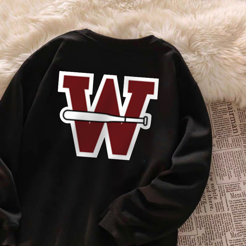 Forteid Sweater Hitam Pria "W" Switer A0372/Switer Wanita Oversize Kaos Korean Style Sweater  Oversi