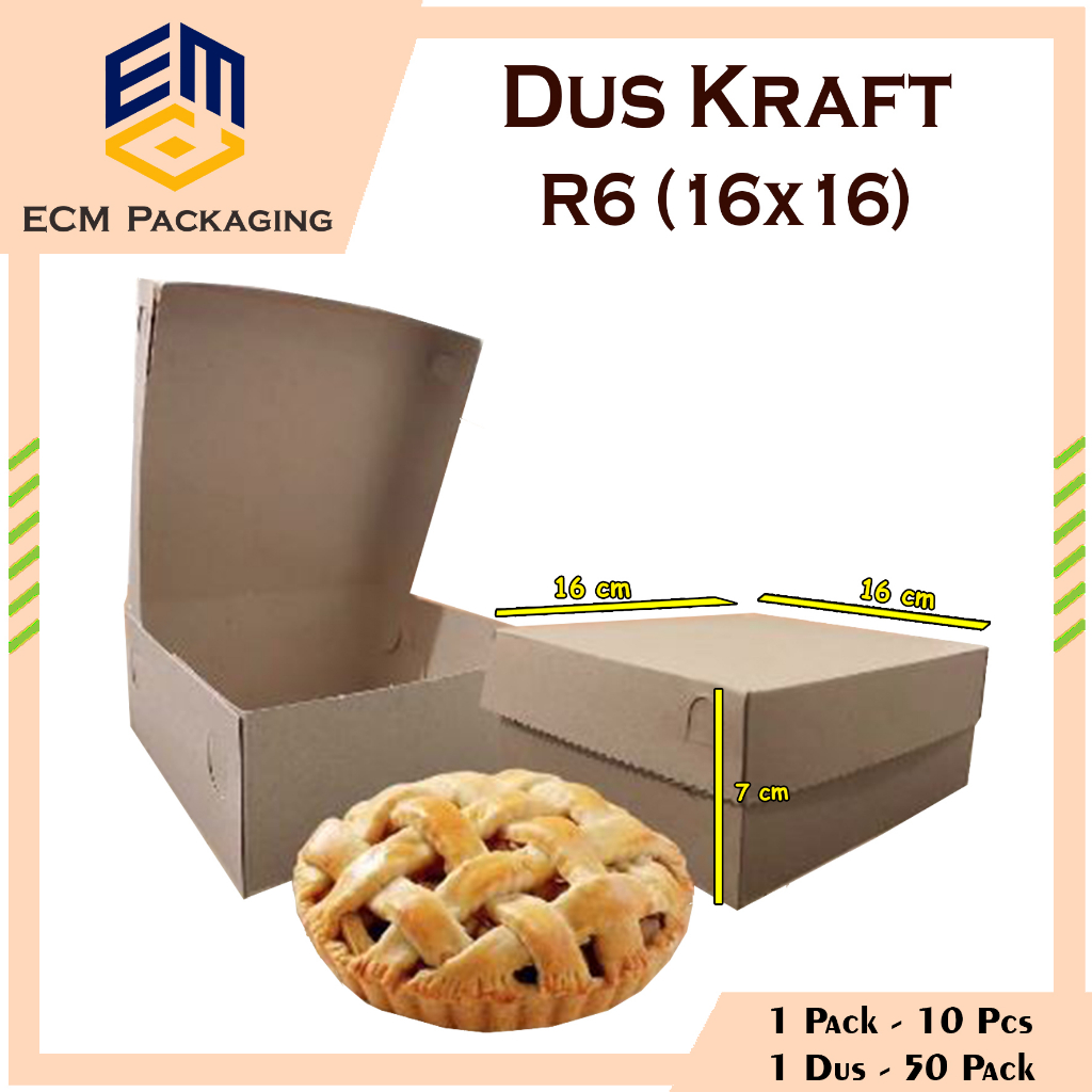 Dus Snack R6 16x16cm TEBAL | Dus Nesto | Box Snack | Dus Arisan | Dus Kraft Coklat | Dus Nasi | Kard