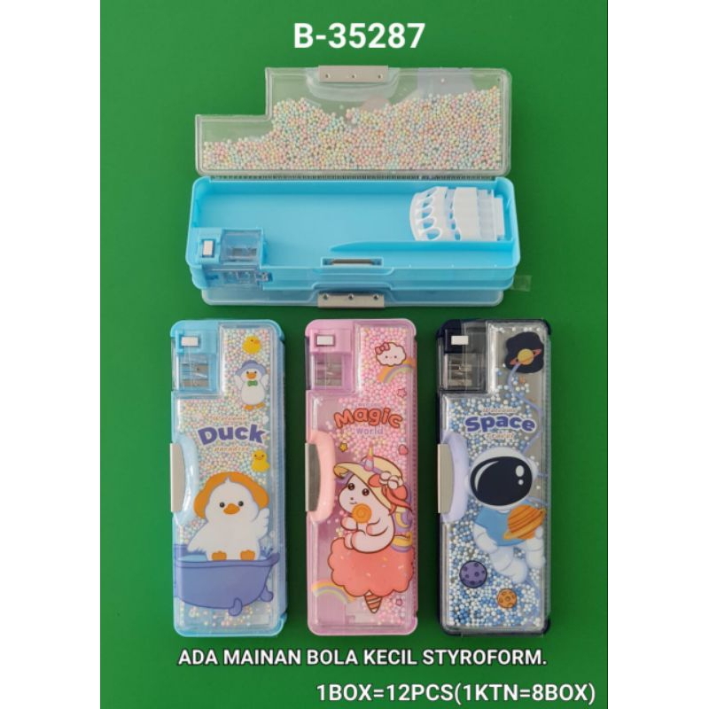 

kotak pencil bubble / tempat pensil xiao Ling Jing/ kotak pensil serutan/ tempat pensil karakter mainan bola- bola kecil