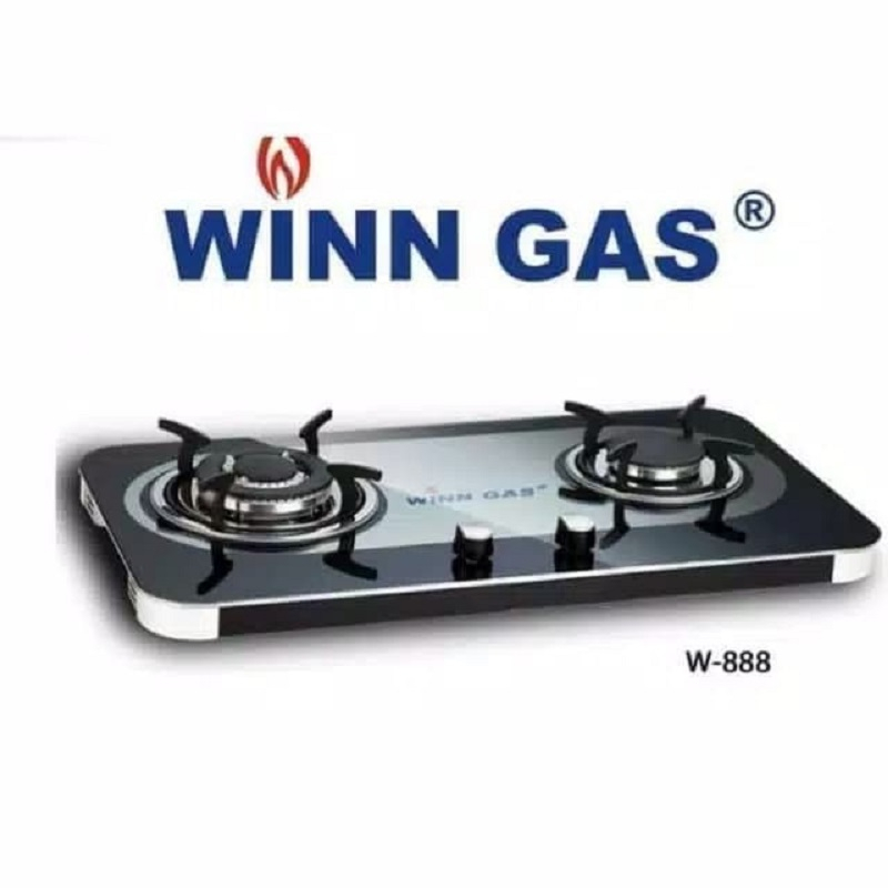 Kompor Gas Kaca 2 Tungku Winn Gas Win Gas W-888 W 888 Kompor Tanam Slim