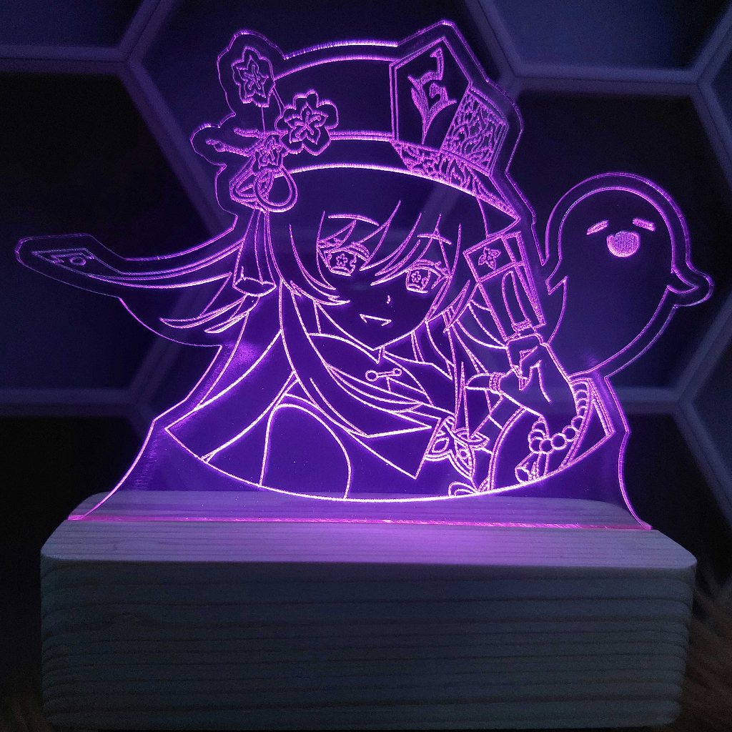 CUCI GUDANG Acrylic led GENSHIN IMPACT HU TAO / lampu tidur / led akrilik/ hadiah lampu 3d / acrylic