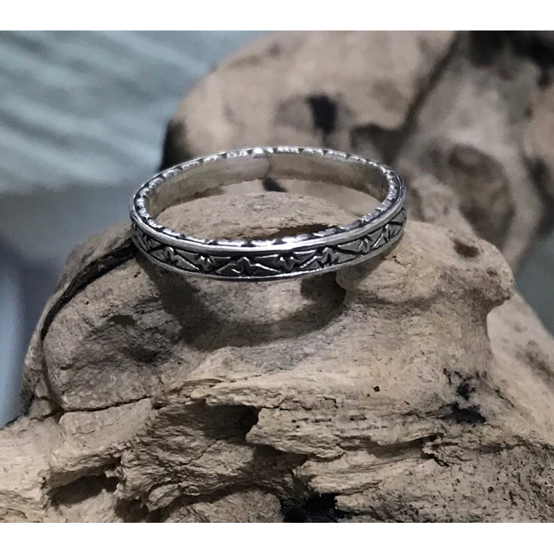 cincin perak unisex model ukiran bali