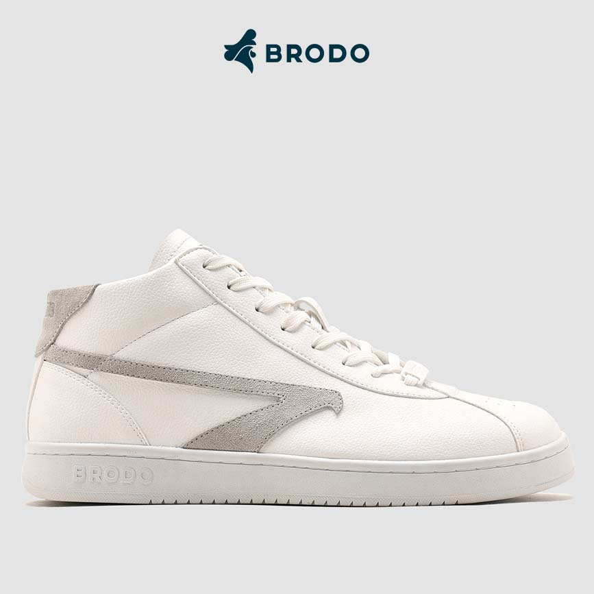 [Soleandjoy] BRODO - Sepatu Sneakers Corte Mid White OWS