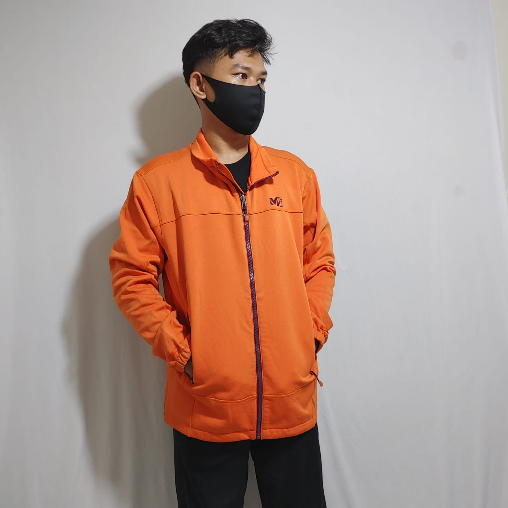 JAKET TRACKTOP CASUAL MILLET ORANGE ORIGINAL PRIA WANITA SECOND PRELOVED MURAH