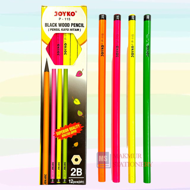 

Pensil 2B Joyko Batang Berwarna Kayu Hitam P 115 (12 Pcs)