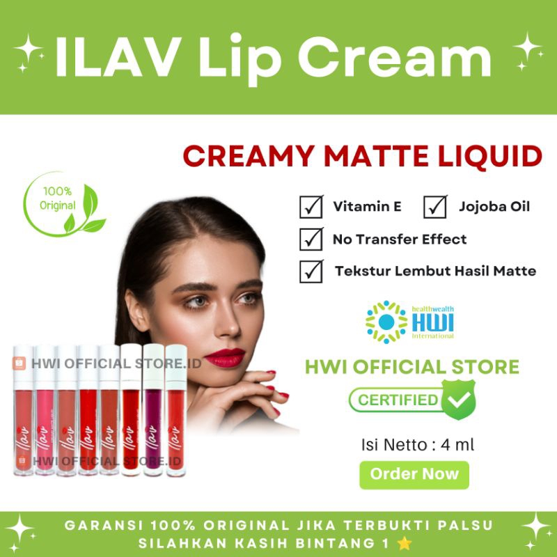 Lipstik Lip Cream ILAV HWI Matte Garansi 100% Original