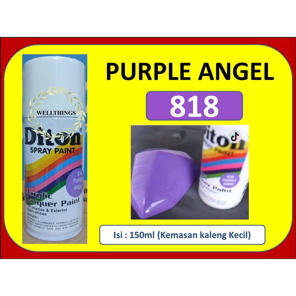 Cat Pilox Diton 818 150cc Purple Angel Spray Ungu Pastel Solid Cat Semprot Pilok Mengkilap Sepeda Mo