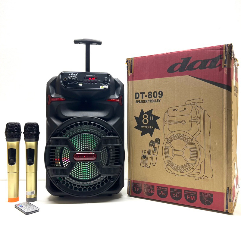 SPEAKER PORTABLE DAT DT 809 / DAT DT809 ORIGINAL 8INCH + 2MIC WIRELESS