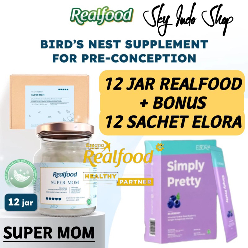 

Realfood Super Mom ( P.12 Bonus 12 Sachet Kolagen Elora ) | Suplemen | Vitamin | Asam Amino | Asam Folat | Asam Sialat | Minuman Sarang Burung Walet | Untuk Promil | BPOM & HALAL