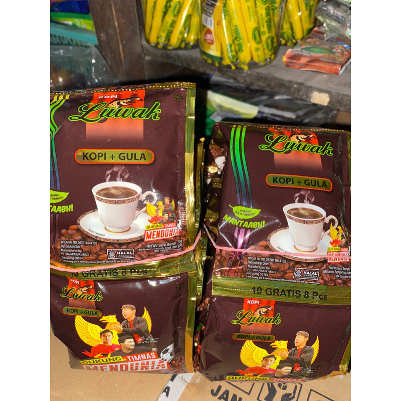 

Kopi Luwak 1 renteng ( isi 10 pcs gratis 8 pcs )