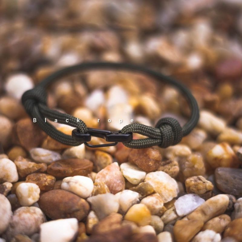 Gelang Tali Army Paracord 2.5 mm | Gelang Tali Premium Black Rope