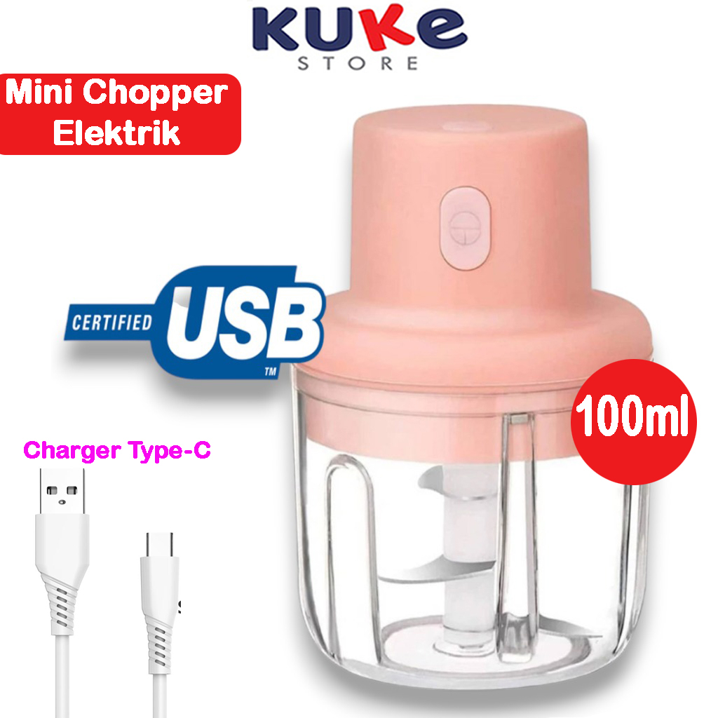 KUKE USB Mini Chopper 100ML Elektrik Tanpa Kabel  Food Processor Blender Portable Multifungsi  Mini 