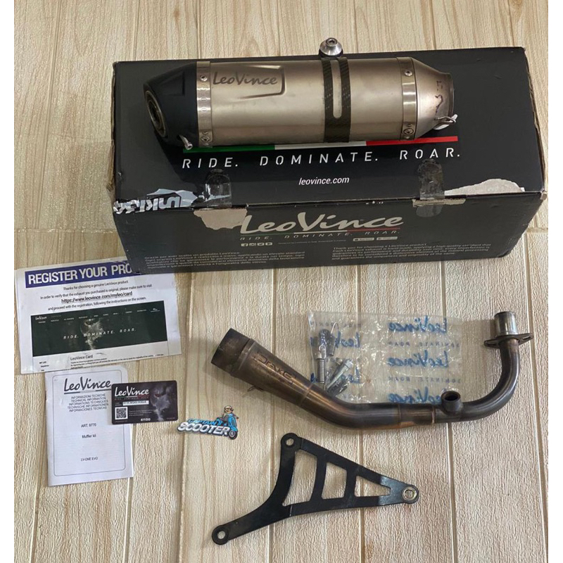 Knalpot LeoVince LV One Mini Silver Full System Vespa Sprint Primavera LX S Second