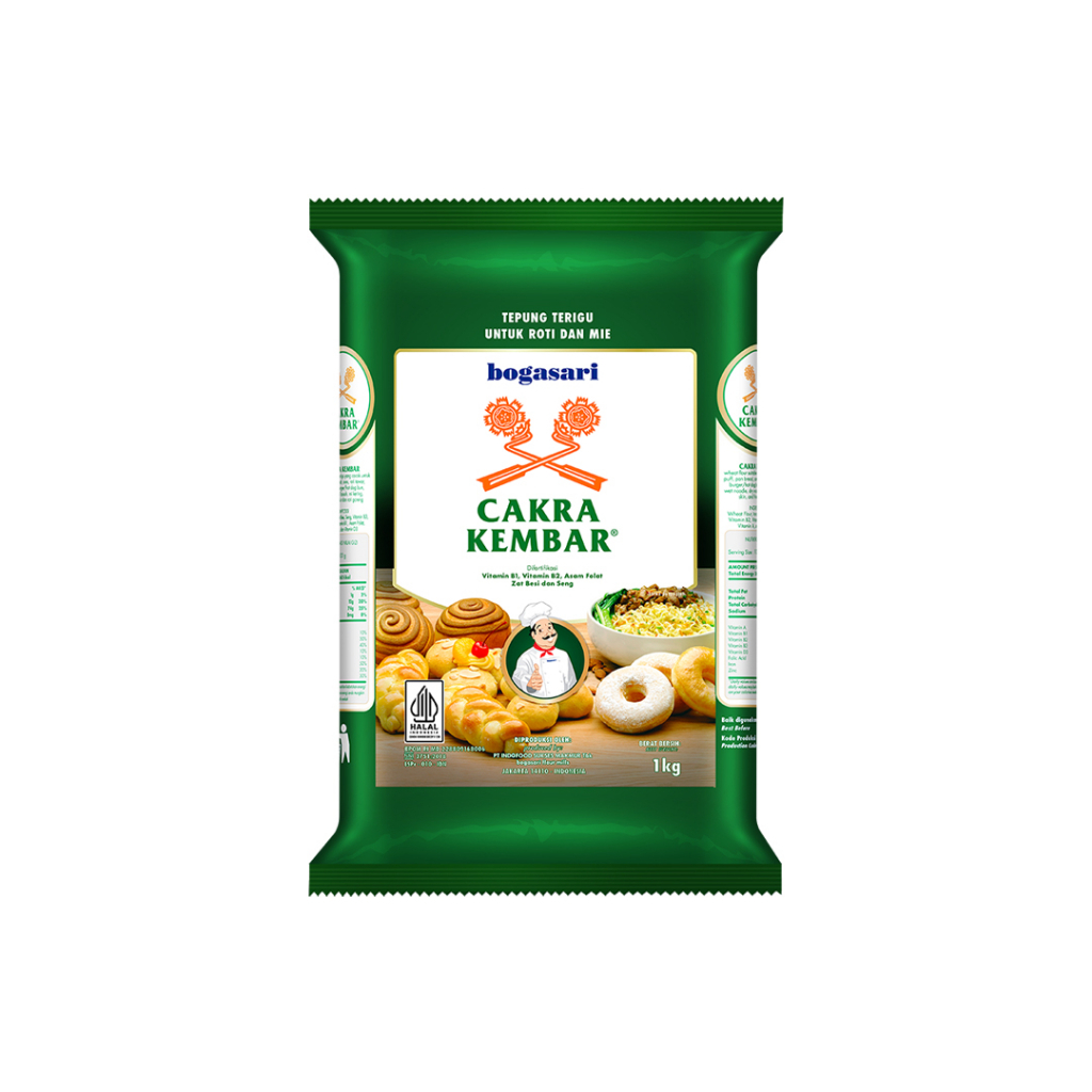 

Tepung Terigu PREMIUM Cakra / Segitiga / Kunci biru bag 1kg