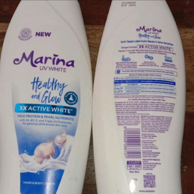 Marina Handbody UV White Healty & Glow 460Ml, Marina Handbody UV White Bright & Fresh 460Ml, Marina 