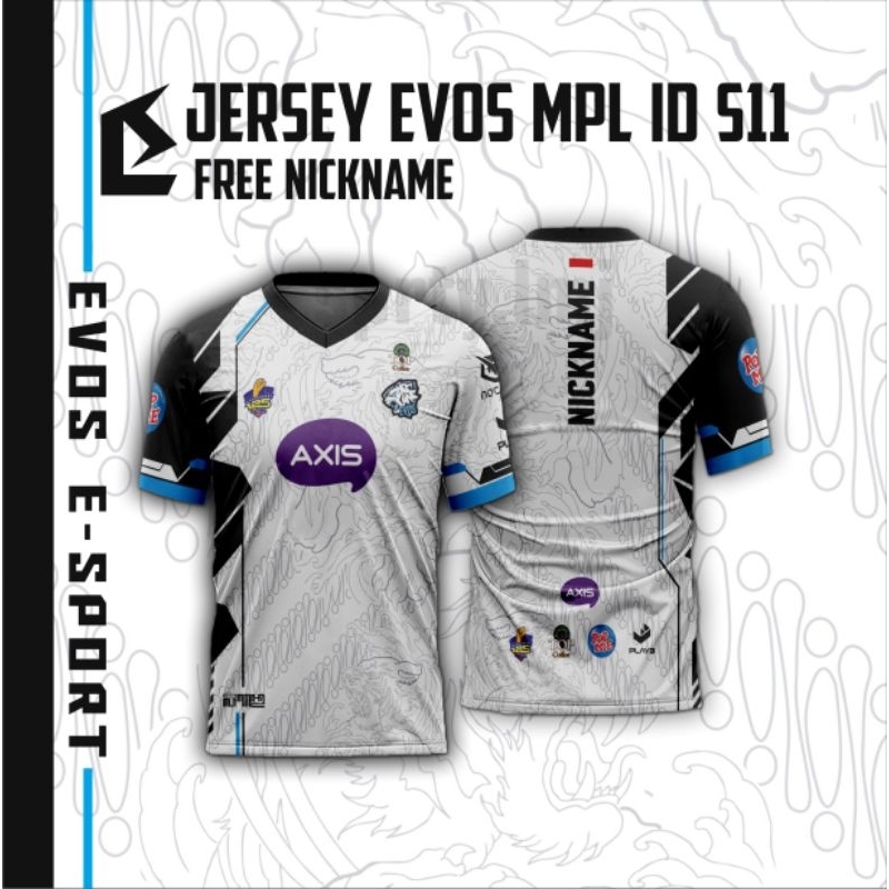 Jersey Kaos EVOS LEGENDS MPL ID S11, FREE NICKNAME