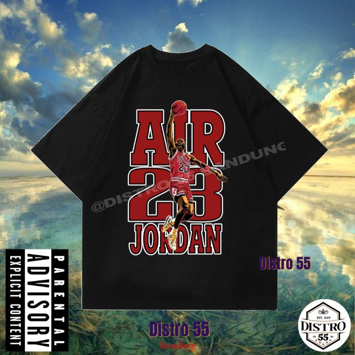 KAOS BASKET BLACK OVERSIZE TEE | MICHAEL JORDAN | AIR 23 JORDAN | DISTRO 55 BANDUNG | OVERSIZE TSHIR