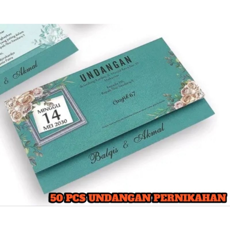 

(50 PCS ) UNDANGAN PERNIKAHAN || Free Plastik Dan Label Nama