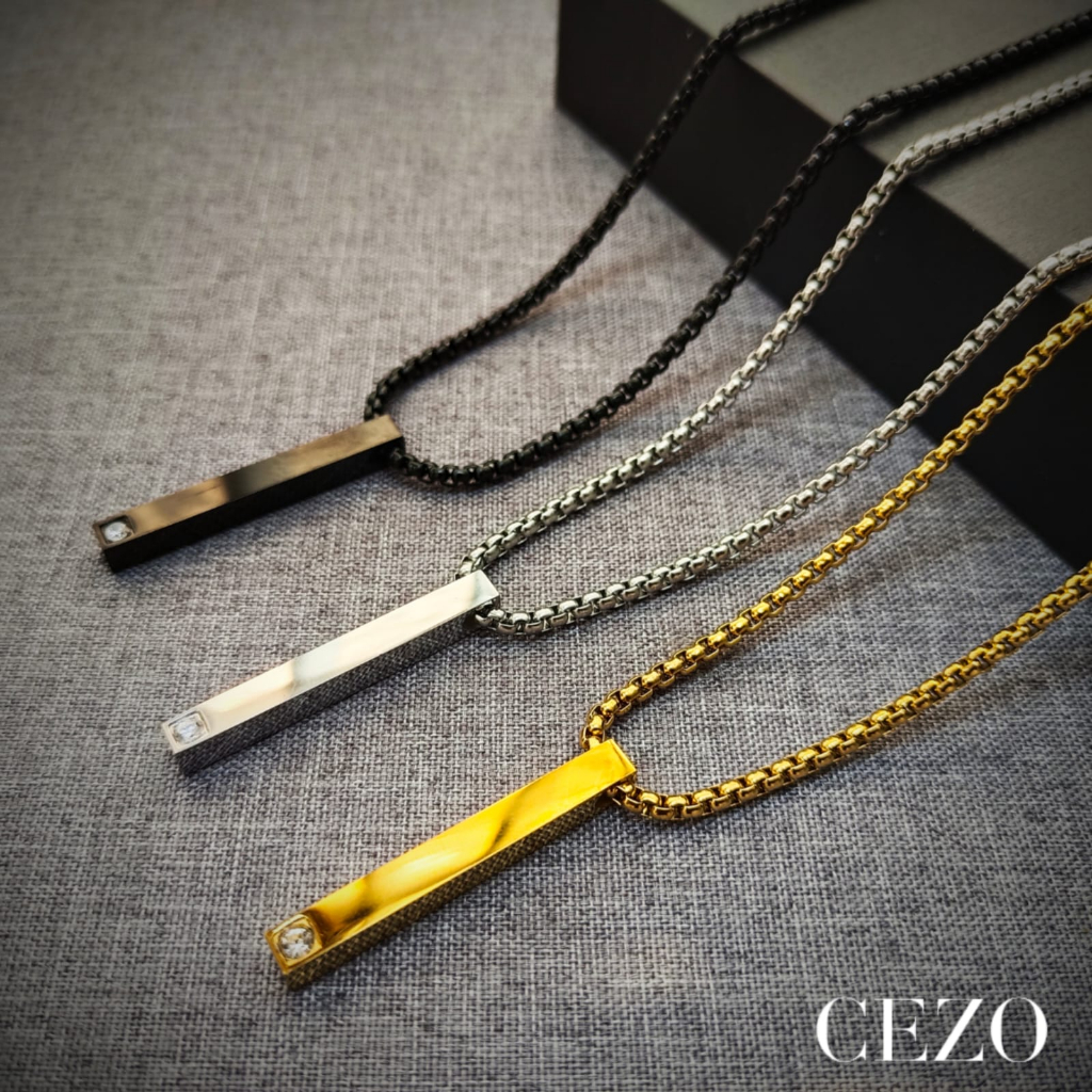 Kalung Pria / Wanita Balok Full Warna Liontin